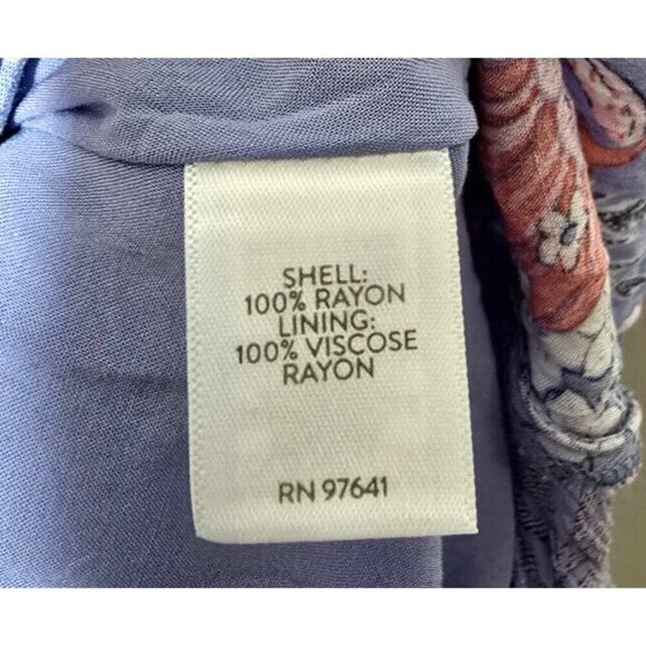 J Jill Dress Sz M Floral Resort Boho Tie Waist Layered Hem Floral Coastal Casual - Picture 9 of 14